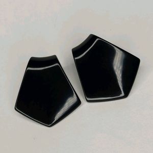 Vintage Black Plastic Geometric Earrings